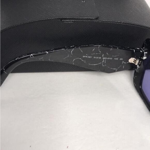 Authentic- New - PRADA Oversized Woman Sunglasses 0PR 08YS Havana Black/White - Picture 3 of 11